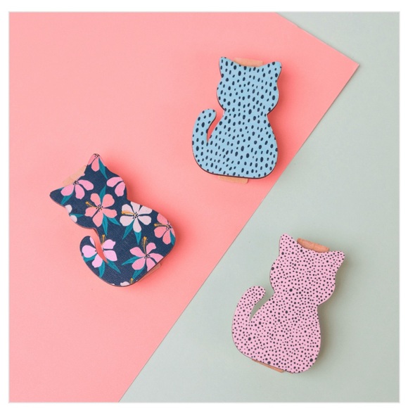 Cat Lady Box Wooden Cat Clips NIP - Picture 3 of 3